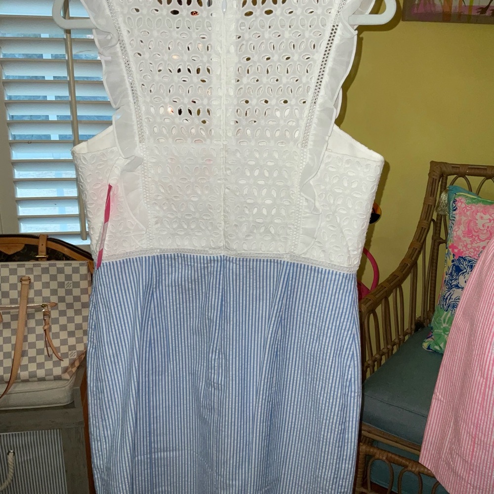Lilly Pulitzer White and Blue Dress NWOT! - Picture 16 of 16